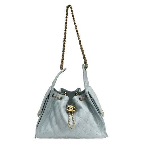 冰藍色牛皮 25 Hobo 鍊帶 肩背包【CHANEL 香奈兒】 AS5293