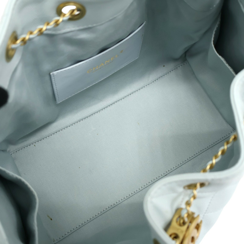 冰藍色牛皮 25 Hobo 鍊帶 肩背包【CHANEL 香奈兒】 AS5293-2