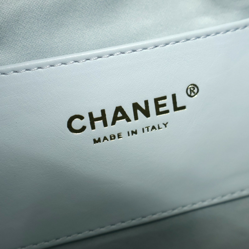 冰藍色牛皮 25 Hobo 鍊帶 肩背包【CHANEL 香奈兒】 AS5293-5