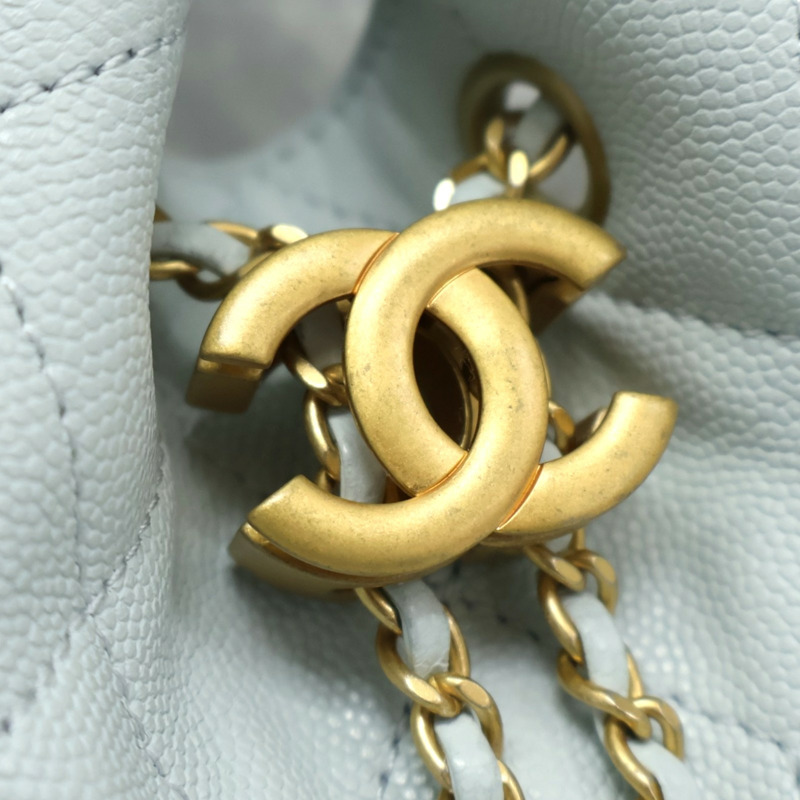 冰藍色牛皮 25 Hobo 鍊帶 肩背包【CHANEL 香奈兒】 AS5293-7