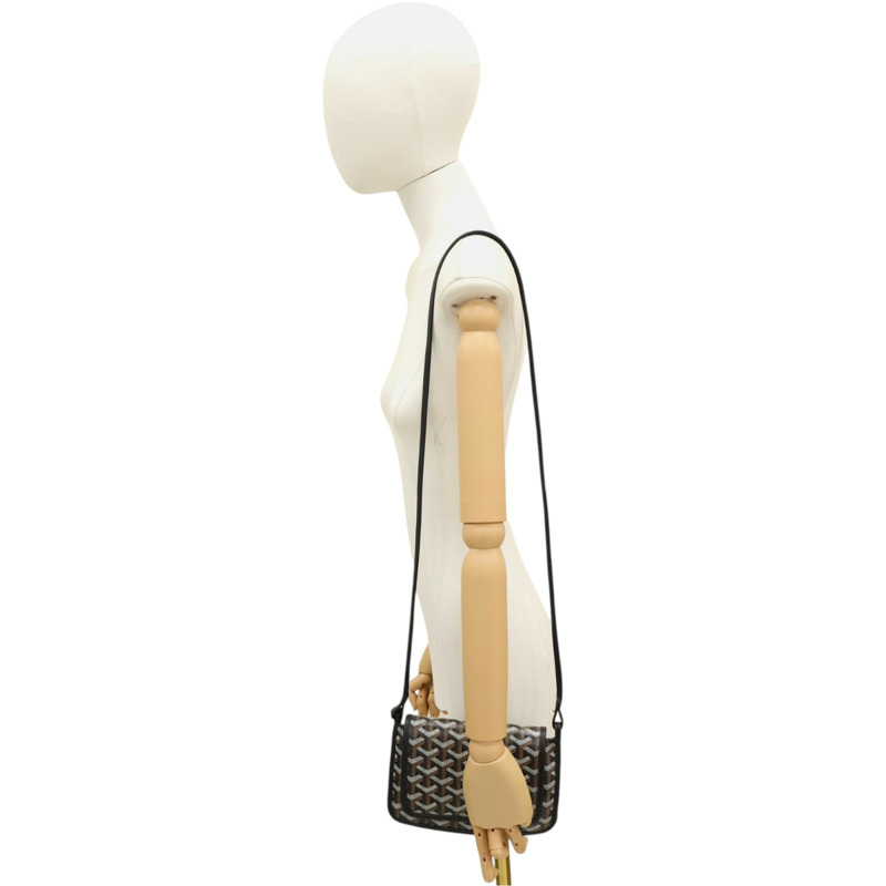 黑色 Goyardine帆布 Plumet Pouch 肩背包【GOYARD 高雅德】 PLUMETPMLT-9