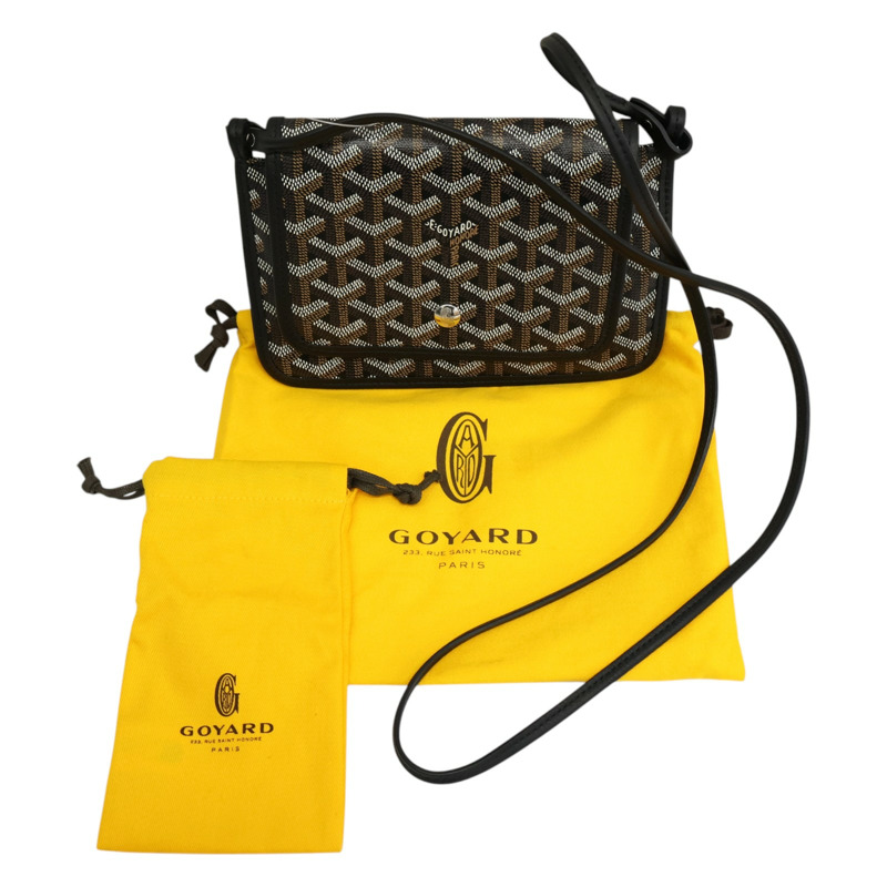 黑色 Goyardine帆布 Plumet Pouch 肩背包【GOYARD 高雅德】 PLUMETPMLT-10