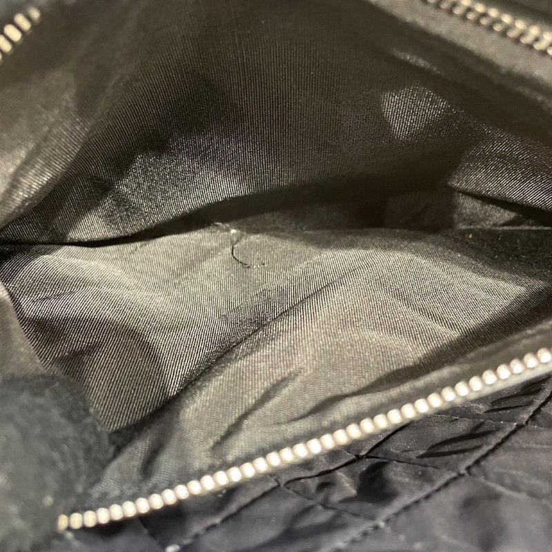 CHANEL 香奈兒 DEAUVILLE 毛呢收納包 羊毛 灰藍色系 銀釦-10