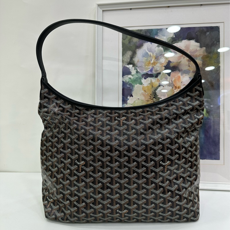 Goyard戈雅黑色老花愛心塗鴉hobo子母 有購證-1