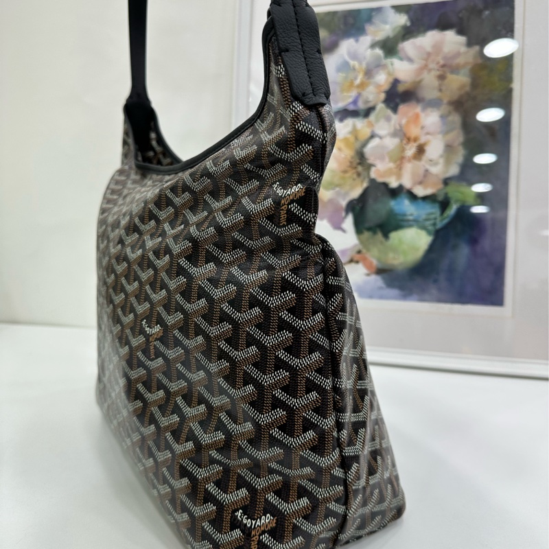 Goyard戈雅黑色老花愛心塗鴉hobo子母 有購證-2