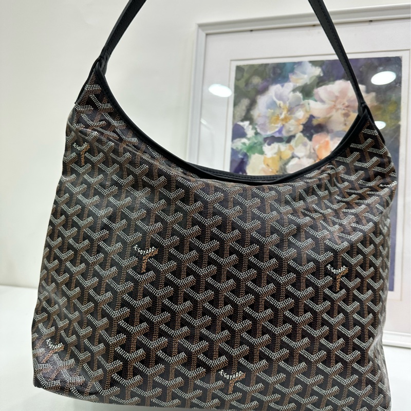 Goyard戈雅黑色老花愛心塗鴉hobo子母 有購證-5