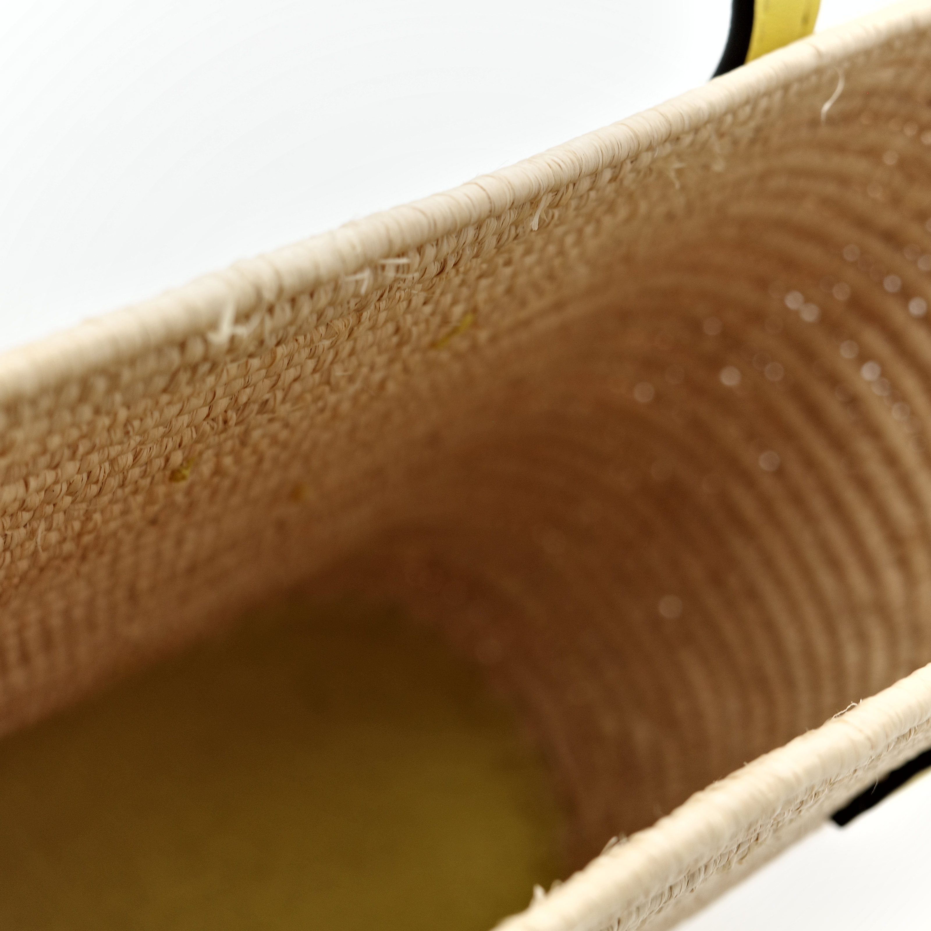 Loewe 羅威 mini square basket 黃邊 草編包-9