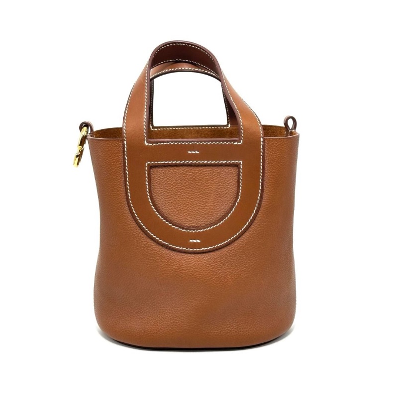 HERMES 金棕金in the loop18 豬鼻子菜籃子手提包18*19.5*12  9新 配件盒子 塵袋-3