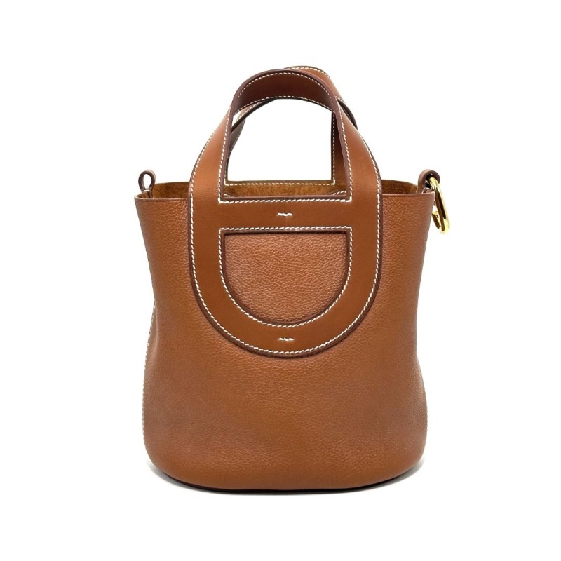 HERMES 金棕金in the loop18 豬鼻子菜籃子手提包18*19.5*12  9新 配件盒子 塵袋-5
