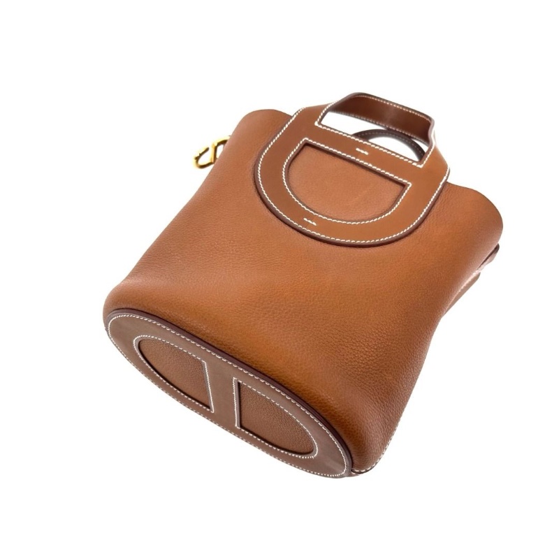 HERMES 金棕金in the loop18 豬鼻子菜籃子手提包18*19.5*12  9新 配件盒子 塵袋-6