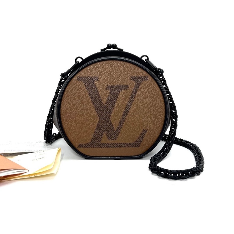 LV petiteboitechapeau 走秀款限量板栗硬餅包 芯片款15*14*12  9新 配件塵袋購證-2