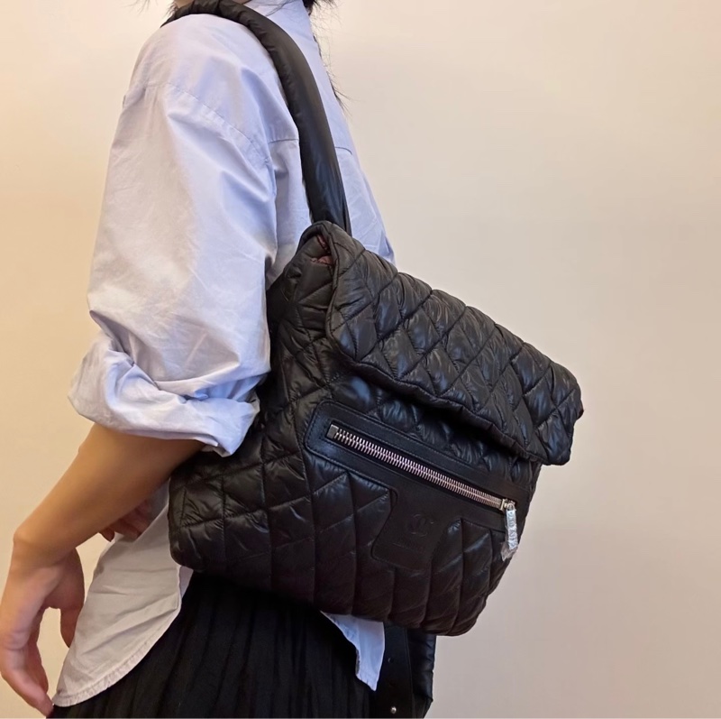 絕版Chanel 香奈兒 空氣羽絨後背包雙肩包黑色/酒紅內裏 空氣包-7