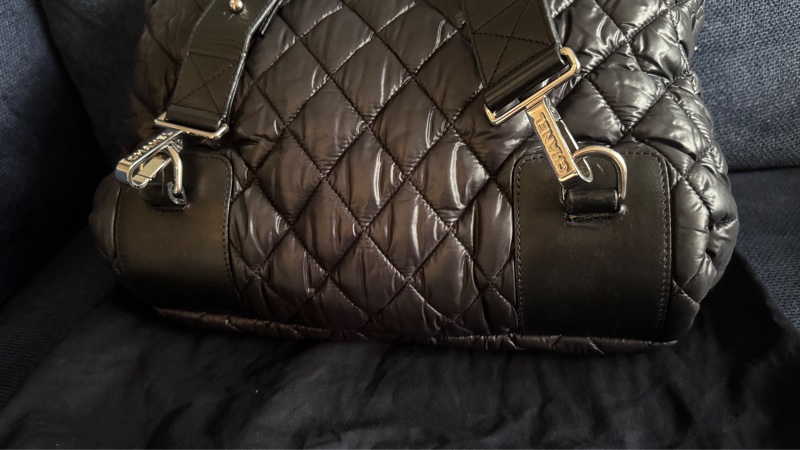 絕版Chanel 香奈兒 空氣羽絨後背包雙肩包黑色/酒紅內裏 空氣包-18