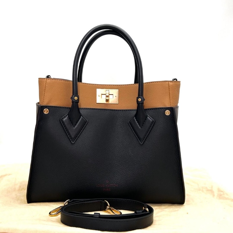 LV 經典老花拼皮onmyside 中號手提肩背包 芯片款31*25*14  95新 配件塵袋-1