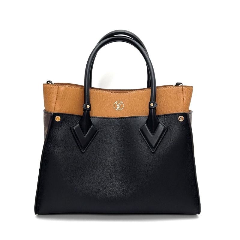 LV 經典老花拼皮onmyside 中號手提肩背包 芯片款31*25*14  95新 配件塵袋-2