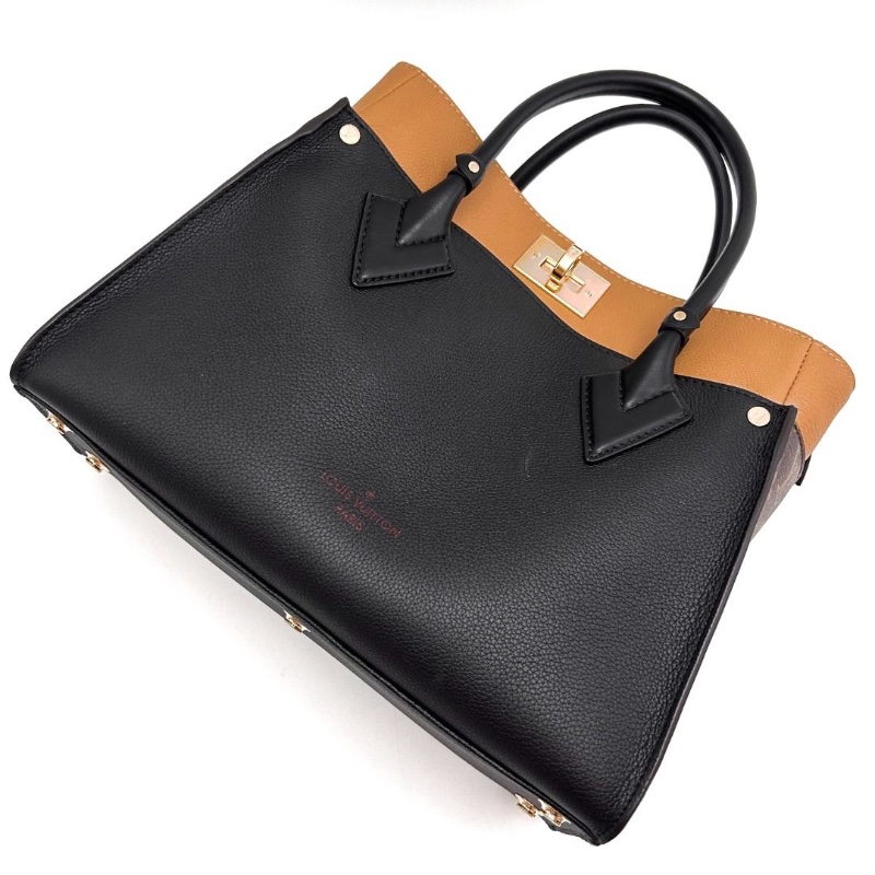 LV 經典老花拼皮onmyside 中號手提肩背包 芯片款31*25*14  95新 配件塵袋-5