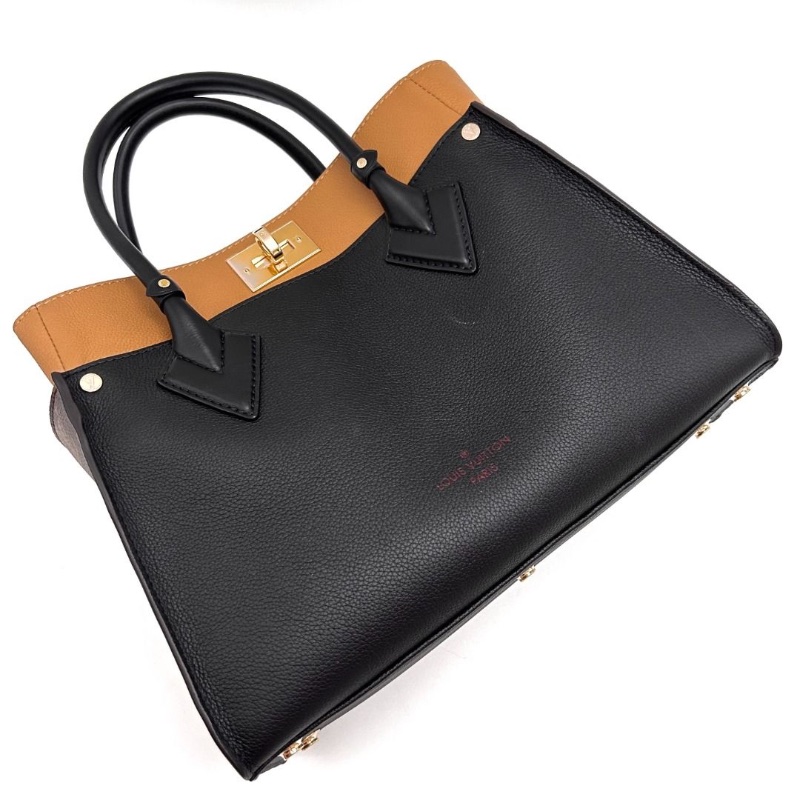 LV 經典老花拼皮onmyside 中號手提肩背包 芯片款31*25*14  95新 配件塵袋-6