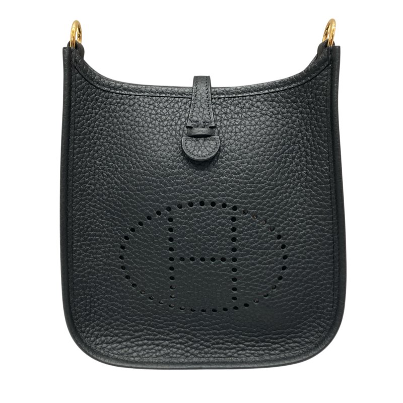 HERMES 愛馬仕 MINI EVELYNE 16 黑色 金釦-1