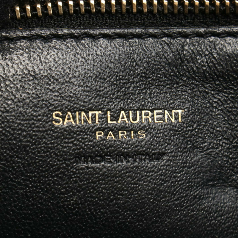 SAINT LAURENT PARIS Monogram Cabas 2WAY 手提包 357395 黑色皮革 二手 女士-3
