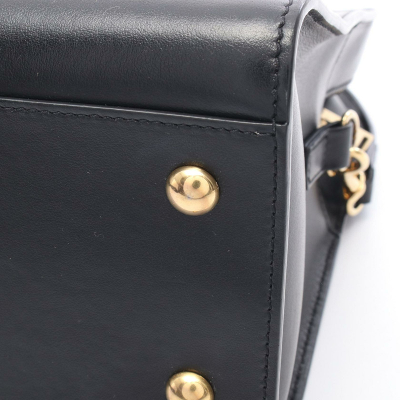 SAINT LAURENT PARIS Monogram Cabas 2WAY 手提包 357395 黑色皮革 二手 女士-6