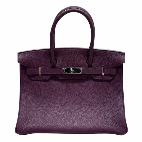 HERMES 愛馬仕 BIRKIN 30 柏金包 TOGO 紫色系 銀釦