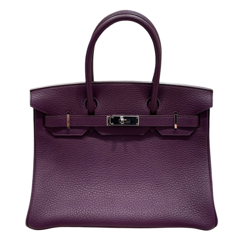 HERMES 愛馬仕 BIRKIN 30 柏金包 TOGO 紫色系 銀釦-0
