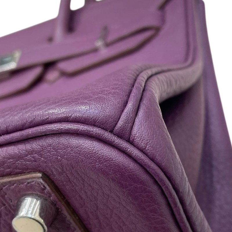 HERMES 愛馬仕 BIRKIN 30 柏金包 TOGO 紫色系 銀釦-6