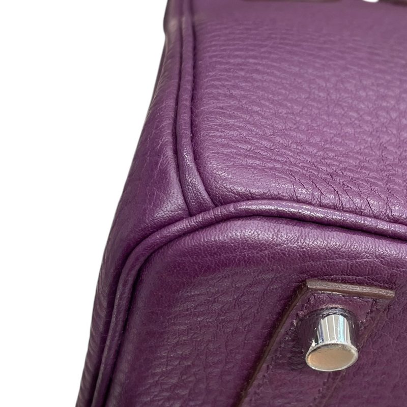 HERMES 愛馬仕 BIRKIN 30 柏金包 TOGO 紫色系 銀釦-7