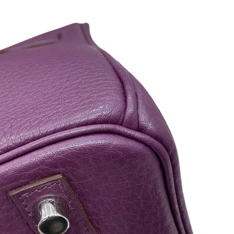 HERMES 愛馬仕 BIRKIN 30 柏金包 TOGO 紫色系 銀釦-8