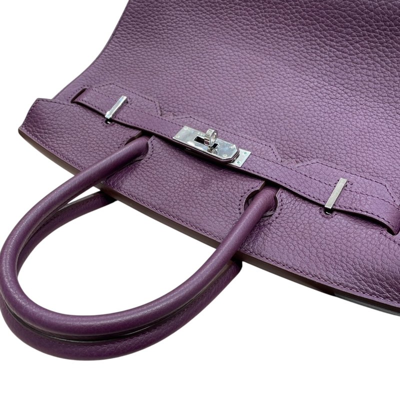 HERMES 愛馬仕 BIRKIN 30 柏金包 TOGO 紫色系 銀釦-9