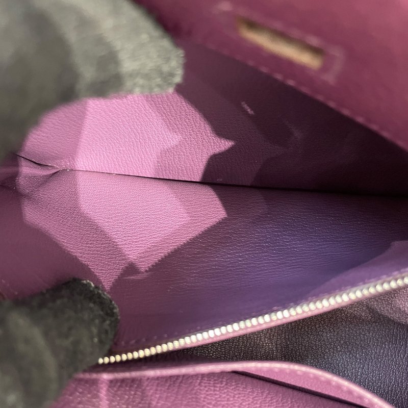HERMES 愛馬仕 BIRKIN 30 柏金包 TOGO 紫色系 銀釦-12