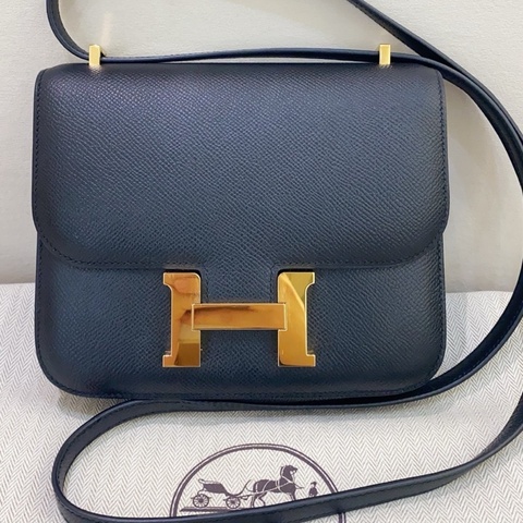 Hermes愛馬仕 mini Constance 康康 19 黑金 黑色金扣 Epsom皮 Y刻