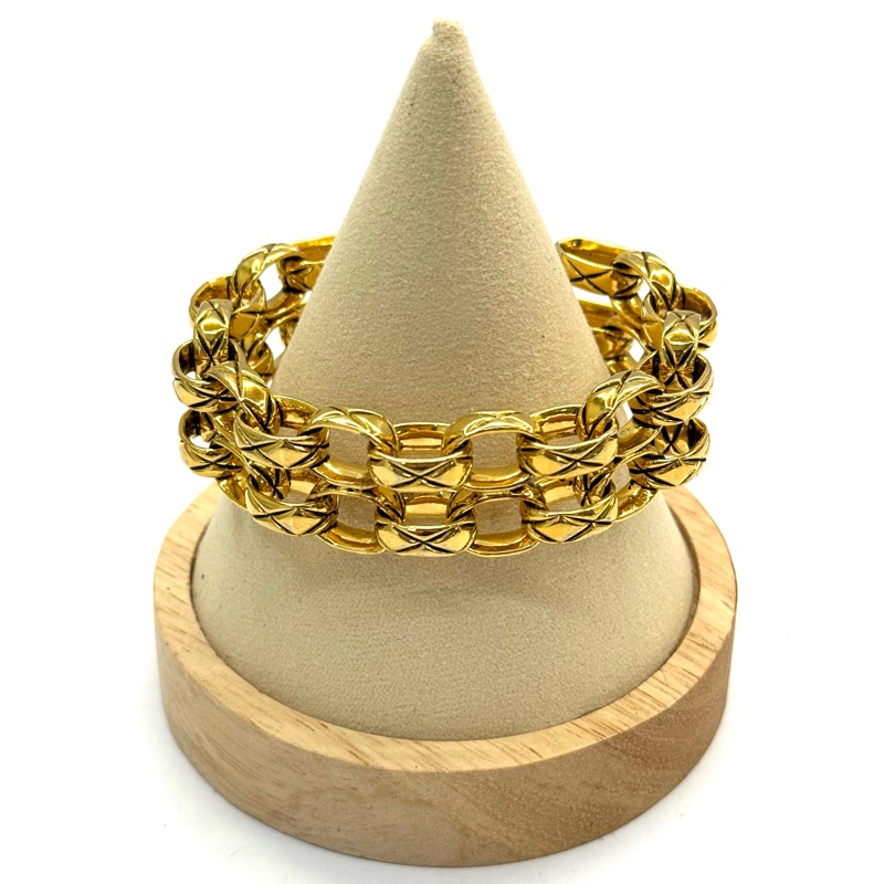 CHANEL 香奈兒 VINTAGE LINKED COCO CRUSH PATTERN 1987 手鐲-0