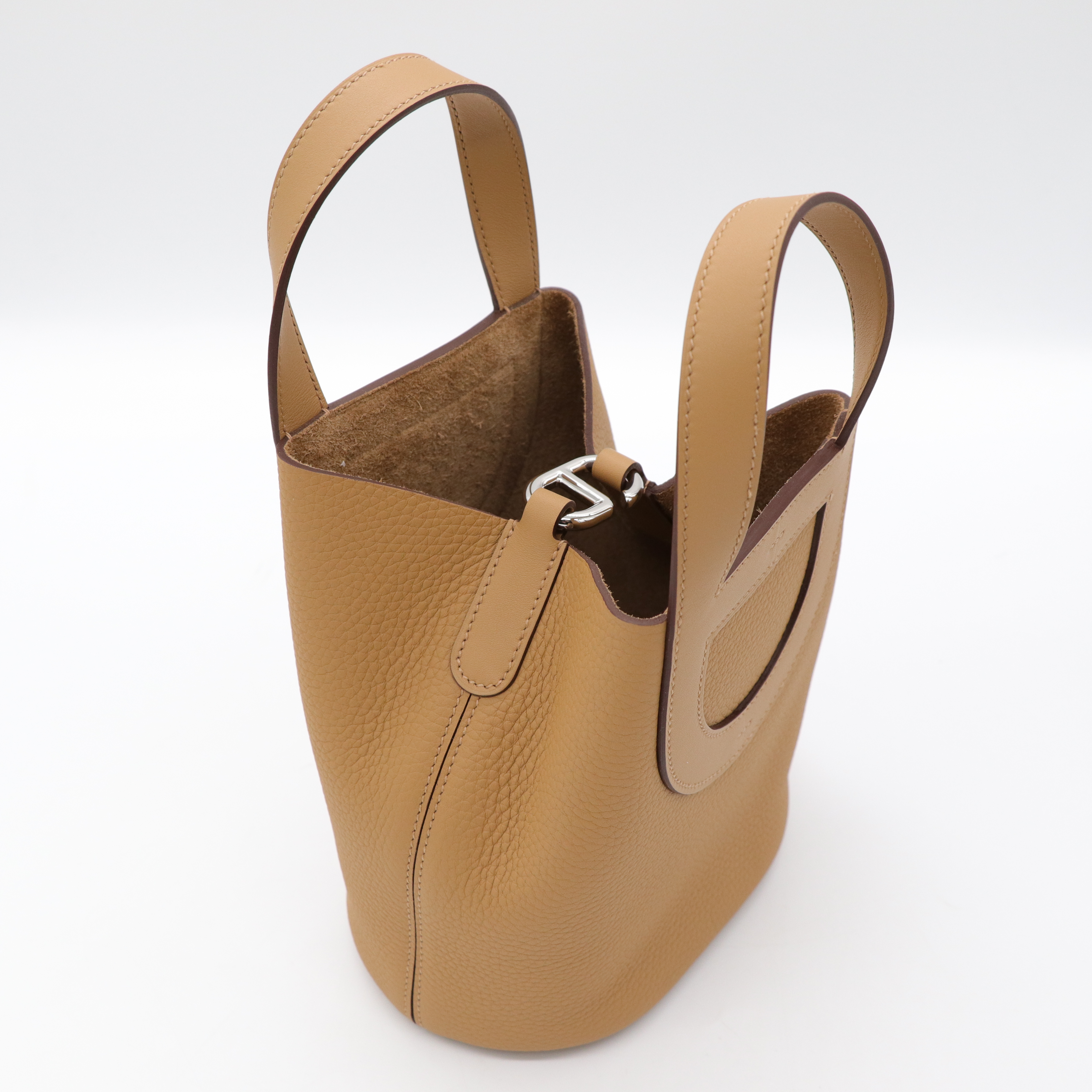 Hermès 愛馬仕 In The Loop 18 餅乾色 豬鼻菜籃子-9