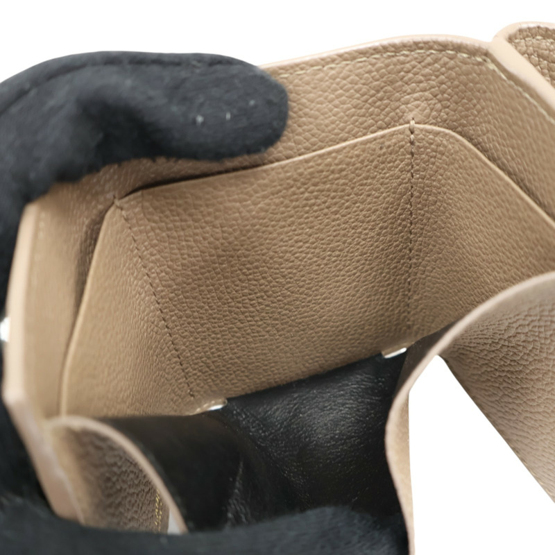 卡其色 牛皮 金扣 三折短夾 669959【SAINT LAURENT YSL 聖羅蘭 】 669959-4