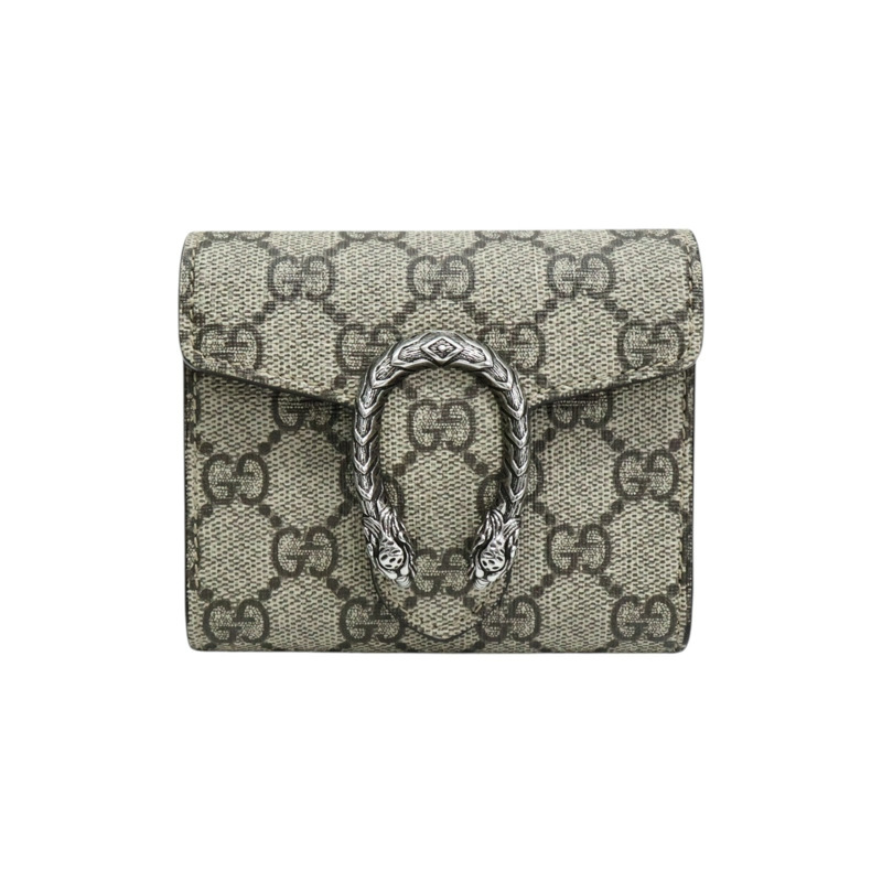 烏木色帆布 三折 短夾 627073【GUCCI 古馳】 627073-0