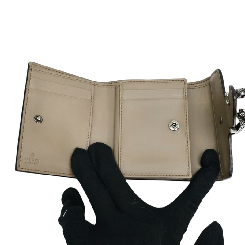 烏木色帆布 三折 短夾 627073【GUCCI 古馳】 627073-2