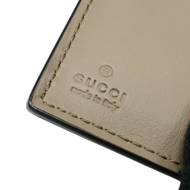 烏木色帆布 三折 短夾 627073【GUCCI 古馳】 627073-5