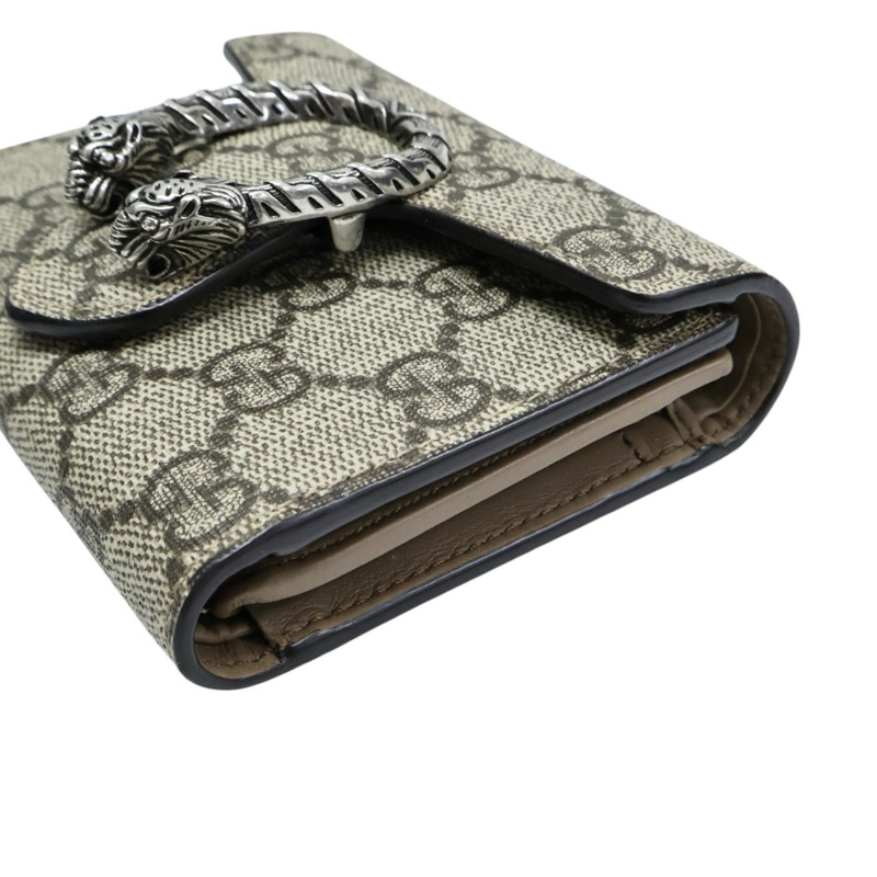 烏木色帆布 三折 短夾 627073【GUCCI 古馳】 627073-8