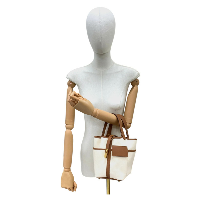 米色帆布 金棕色 Swift牛皮 Picotin Lock 18 手提包 K刻 金扣【HERMES 愛馬仕】 H083189CC-10