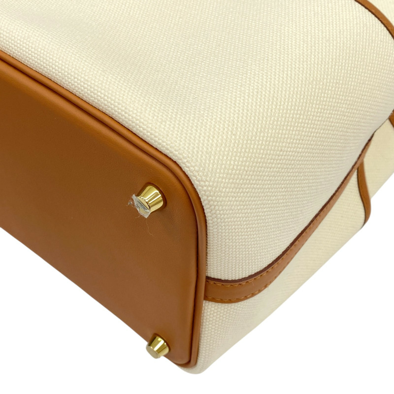 米色帆布 金棕色 Swift牛皮 Picotin Lock 18 手提包 K刻 金扣【HERMES 愛馬仕】 H083189CC-12