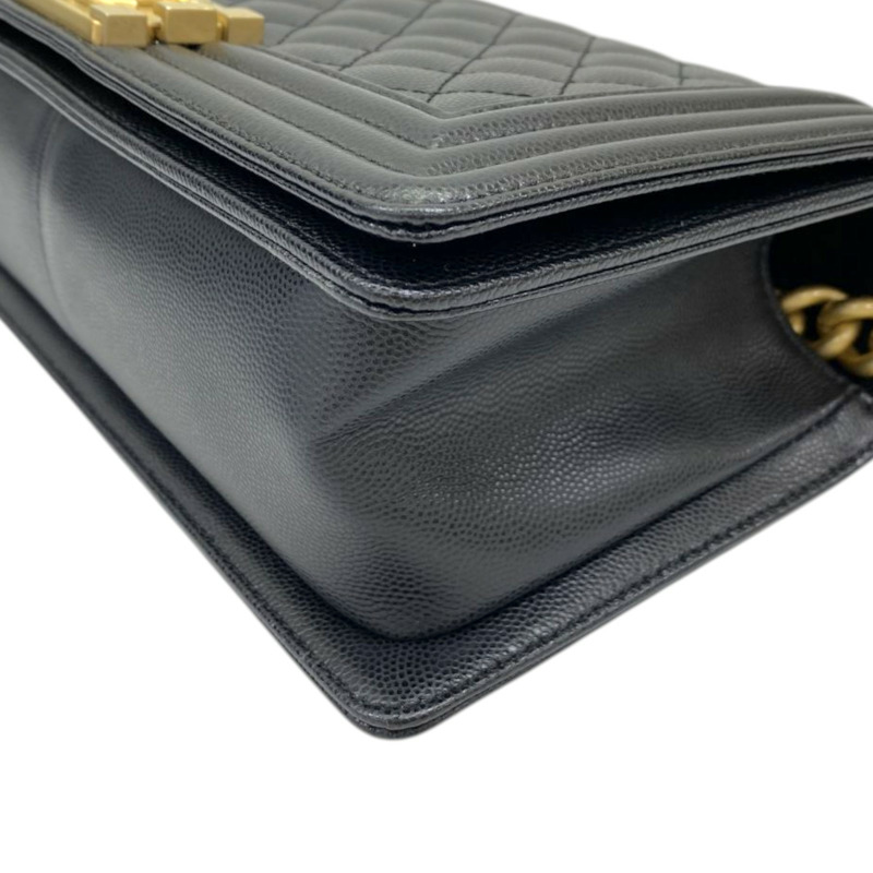 黑色 牛皮 Boy 25 銀釦 鍊帶 肩背包 金釦【CHANEL 香奈兒】 A67086-7