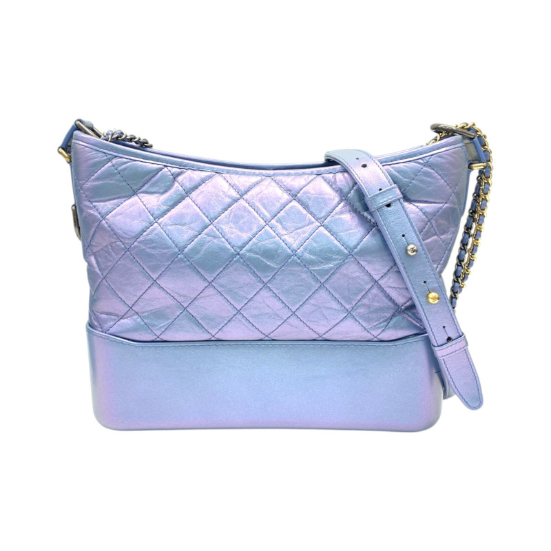 幻彩藍 菱格紋 牛皮 Gabrielle 流浪包 肩背包【CHANEL 香奈兒】 A93824-0