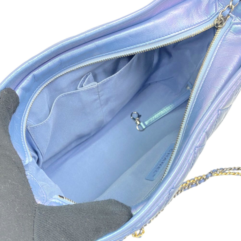 幻彩藍 菱格紋 牛皮 Gabrielle 流浪包 肩背包【CHANEL 香奈兒】 A93824-2