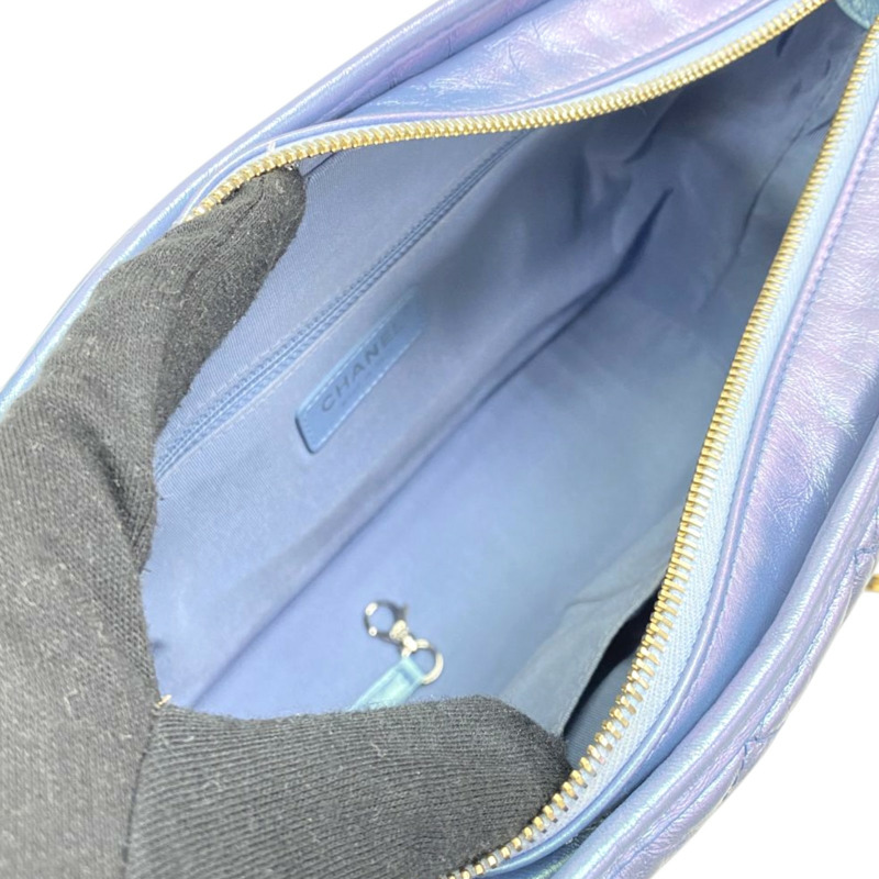 幻彩藍 菱格紋 牛皮 Gabrielle 流浪包 肩背包【CHANEL 香奈兒】 A93824-3