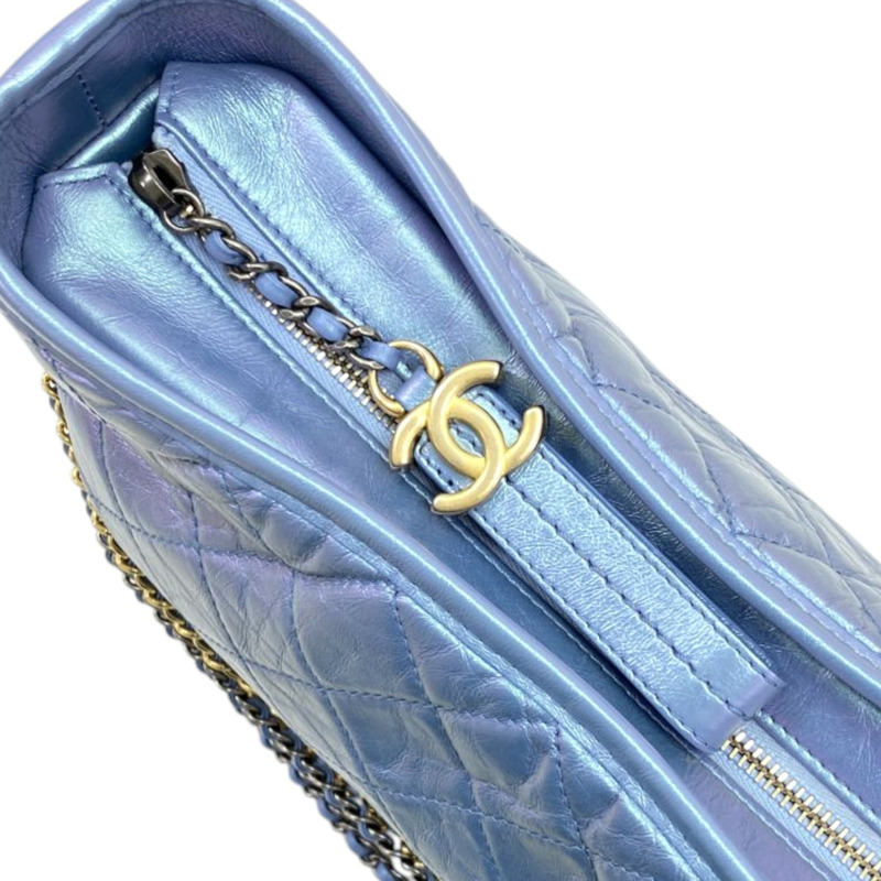 幻彩藍 菱格紋 牛皮 Gabrielle 流浪包 肩背包【CHANEL 香奈兒】 A93824-7