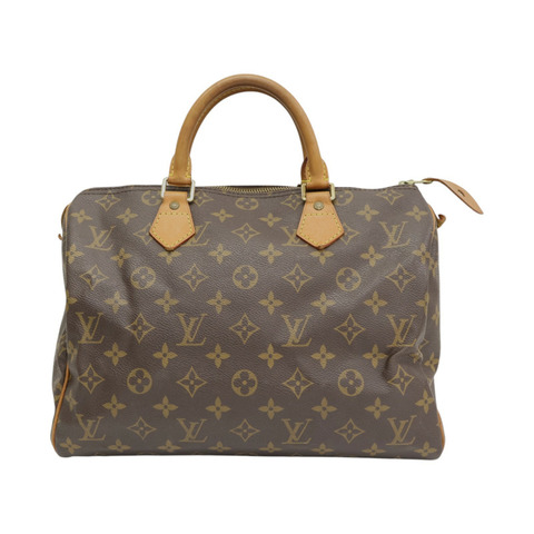 棕色 原花帆布 Speedy 30 波士頓包 手提包【LOUIS VUITTON LV 路易威登】 M41526