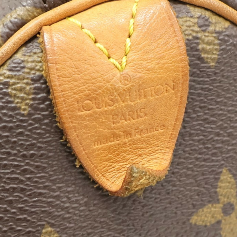 棕色 原花帆布 Speedy 30 波士頓包 手提包【LOUIS VUITTON LV 路易威登】 M41526-4