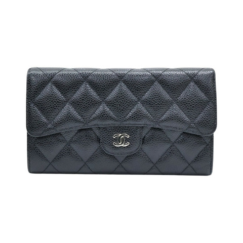 黑色牛皮 Flap 三折 長夾 A31506【CHANEL 香奈兒】 A31506