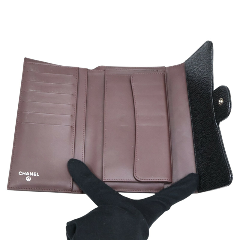 黑色牛皮 Flap 三折 長夾 A31506【CHANEL 香奈兒】 A31506-2